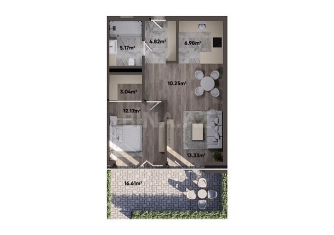 Sea Breeze Lighthouse 2 yaşayış kompleksi, mənzilin planı - 2-otaqlı, 83.7 m²