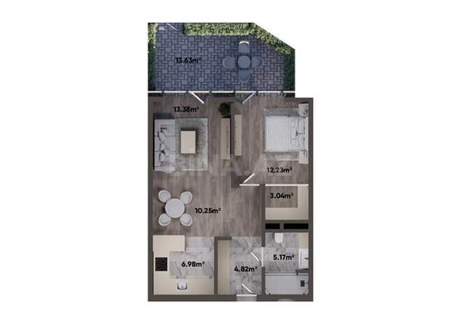 Sea Breeze Lighthouse 2 yaşayış kompleksi, mənzilin planı - 2-otaqlı, 80.3 m²