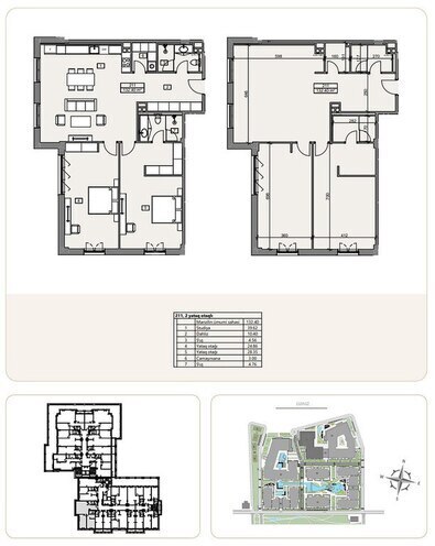 Sea Breeze Marina Village yaşayış kompleksi, mənzilin planı - 2-otaqlı, 132.4 m²