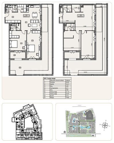 Sea Breeze Marina Village yaşayış kompleksi, mənzilin planı - 3-otaqlı, 132.01 m²