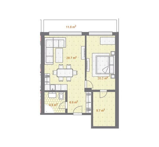 Sea Breeze Park Residences  yaşayış kompleksi, mənzilin planı - 2-otaqlı, 96.5 m²