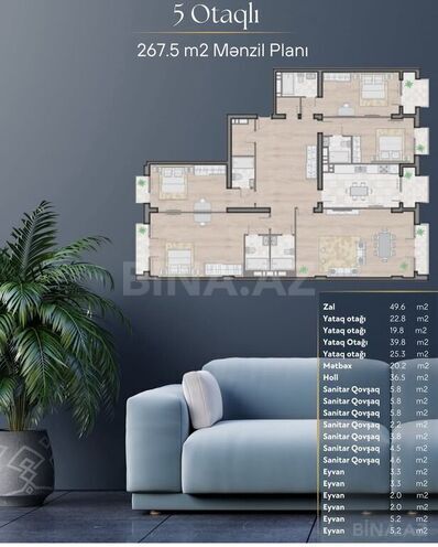 Satılır 5 otaqlı yeni tikili 267.5 m², Sahil m., photo 5 from 20