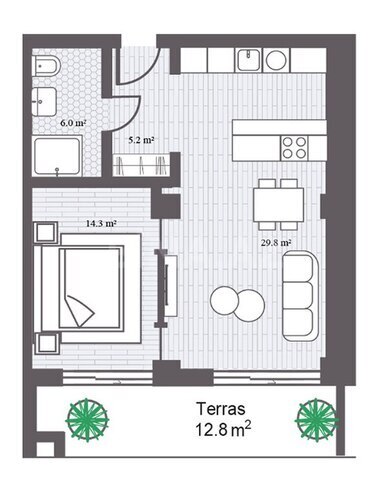 Sea Breeze Gardens Residences yaşayış kompleksi, mənzilin planı - 2-otaqlı, 78.92 m²