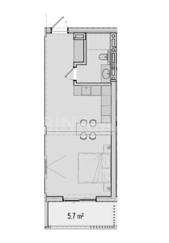 Sea Breeze Harbour Residence yaşayış kompleksi, mənzilin planı - 1-otaqlı, 50.7 m²