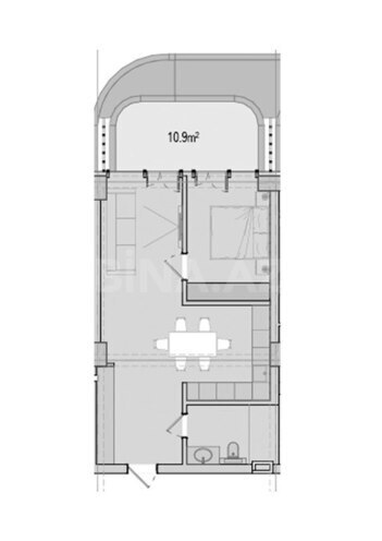 Sea Breeze Harbour Residence yaşayış kompleksi, mənzilin planı - 2-otaqlı, 76 m²