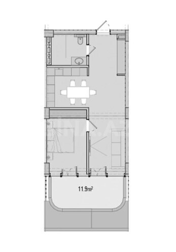 Sea Breeze Harbour Residence yaşayış kompleksi, mənzilin planı - 2-otaqlı, 77.1 m²