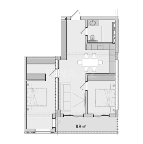 Sea Breeze Harbour Residence yaşayış kompleksi, mənzilin planı - 3-otaqlı, 94.6 m²