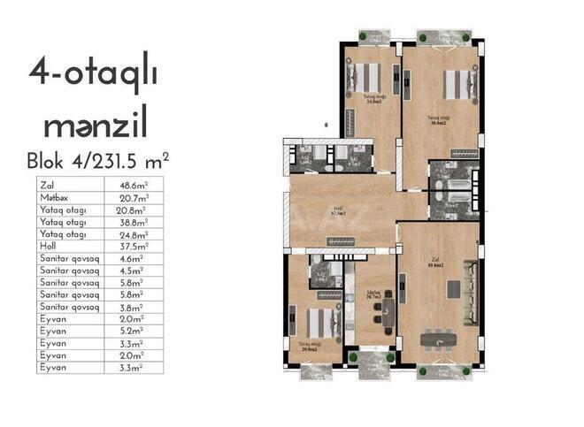 Satılır 4 otaqlı yeni tikili 231.5 m², Nizami m., photo 11 from 12