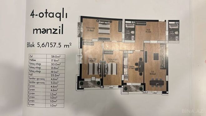 Продаётся 4-комн. новостройка 158 м², м. Низами, photo 3 from 7