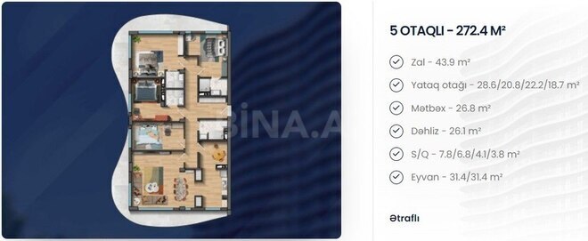Satılır 5 otaqlı yeni tikili 272.4 m², Nəriman Nərimanov m., photo 3 from 15