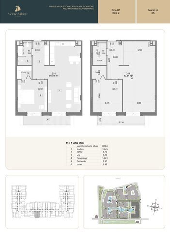 Satılır 2 otaqlı yeni tikili 80.9 m², Sea Breeze q., photo 9 from 10