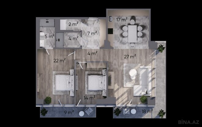 Satılır 3 otaqlı yeni tikili 140.5 m², Sea Breeze q., photo 7 from 8