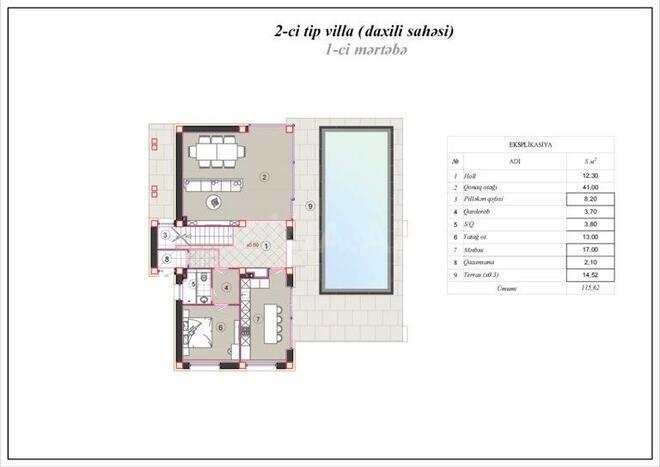 Whitestone Estate yaşayış kompleksi, mənzilin planı - 6-otaqlı, 320 m²