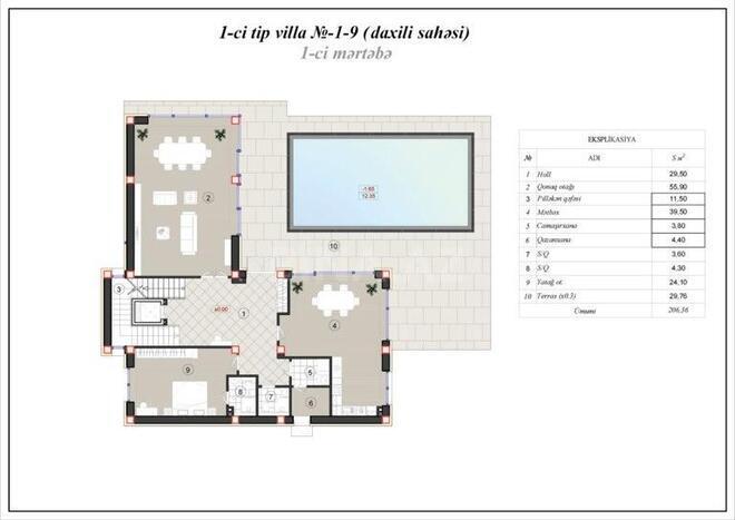Whitestone Estate yaşayış kompleksi, mənzilin planı - 6-otaqlı, 450 m²