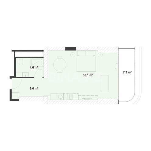 Satılır 1 otaqlı yeni tikili 56.5 m², Nardaran q., photo 8 from 9