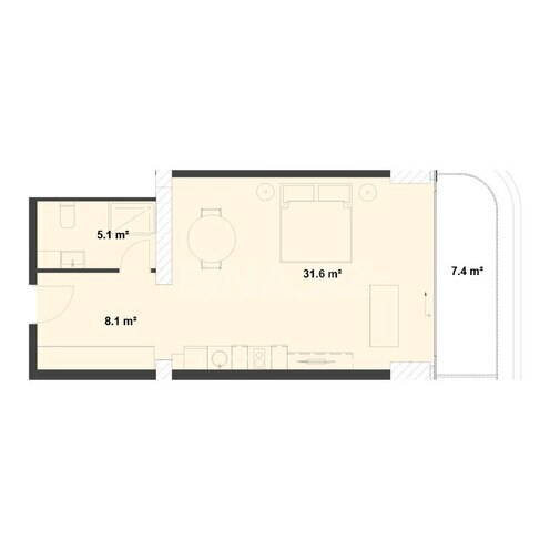 Satılır 1 otaqlı yeni tikili 60.4 m², Nardaran q., photo 8 from 9