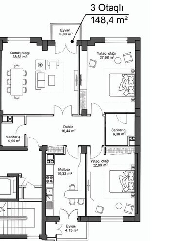 Satılır 3 otaqlı yeni tikili 149 m², Ağ şəhər q., photo 5 from 10