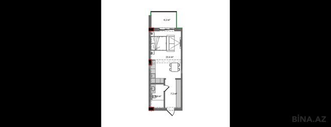 Satılır 1 otaqlı yeni tikili 50.1 m², Nardaran q., photo 8 from 9