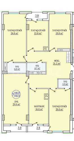 Satılır 5 otaqlı yeni tikili 166 m², Nəriman Nərimanov m., photo 3 from 11