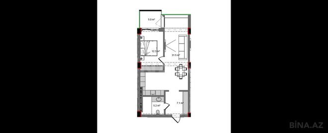 Продаётся 2-комн. новостройка 70.9 м², пос. Нардаран, photo 8 from 9