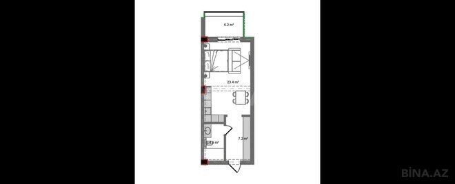 Satılır 1 otaqlı yeni tikili 50.1 m², Nardaran q., photo 8 from 9