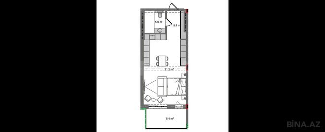 Satılır 1 otaqlı yeni tikili 57.9 m², Nardaran q., photo 8 from 9