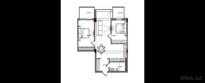 Продаётся 3-комн. новостройка 96.3 м², пос. Нардаран, photo 8 from 9