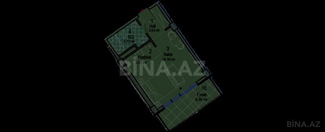 Satılır 1 otaqlı yeni tikili 43.6 m², Nardaran q., photo 9 from 10