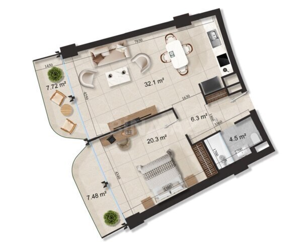 Продаётся 2-комн. новостройка 85.9 м², пос. Нардаран, photo 9 from 10