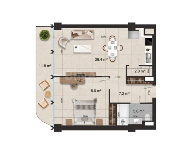 Продаётся 2-комн. новостройка 82.4 м², пос. Нардаран, photo 9 from 10