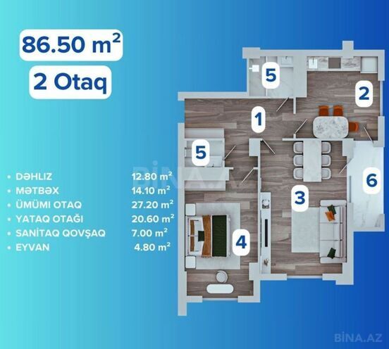Satılır 2 otaqlı yeni tikili 87 m², Azadlıq Prospekti m., photo 4 from 18