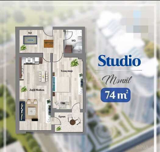 Продаётся 2-комн. новостройка 75 м², м. Ази Асланов, photo 4 from 11