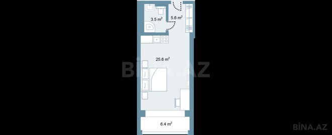 Satılır 1 otaqlı yeni tikili 51.5 m², Sea Breeze q., photo 7 from 8
