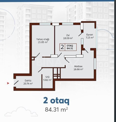 Продаётся 2-комн. новостройка 87 м², м. Нариман Нариманов, photo 3 from 9