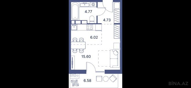 Satılır 1 otaqlı yeni tikili 43.1 m², Nardaran q., photo 8 from 9