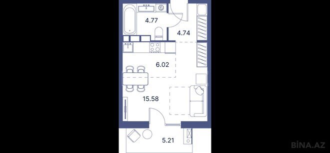 Satılır 1 otaqlı yeni tikili 41.6 m², Nardaran q., photo 8 from 9
