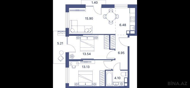 Satılır 3 otaqlı yeni tikili 78.7 m², Nardaran q., photo 8 from 9