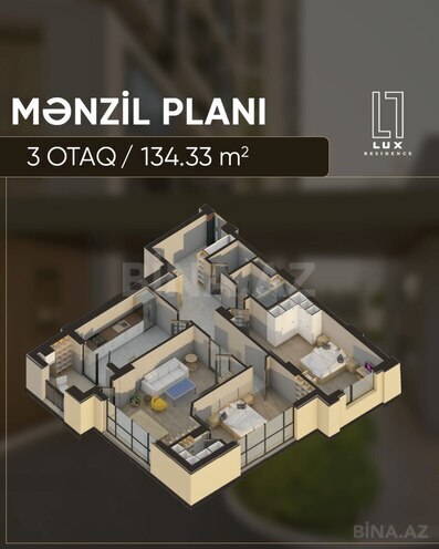 Satılır 3 otaqlı yeni tikili 134.3 m², Yasamal r., photo 3 from 11