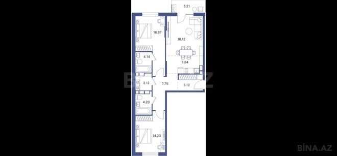 Продаётся 3-комн. новостройка 103.2 м², пос. Нардаран, photo 8 from 9