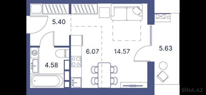 Satılır 1 otaqlı yeni tikili 43.5 m², Nardaran q., photo 8 from 9