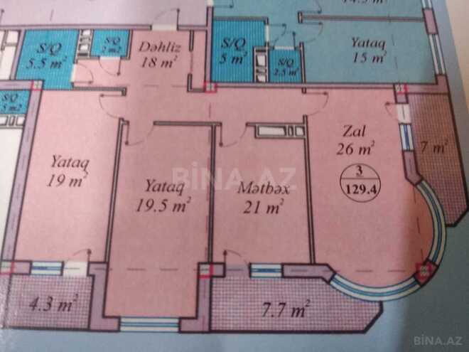 Satılır 3 otaqlı yeni tikili 133 m², Həzi Aslanov m., photo 3 from 16