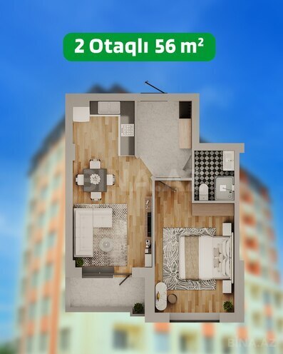 Продаётся 2-комн. новостройка 56 м², пос. Масазыр, photo 3 from 7