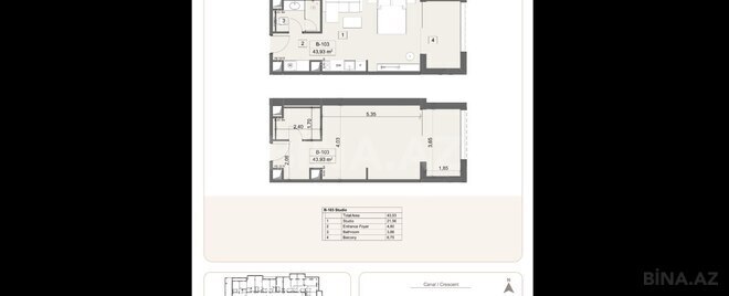 Satılır 1 otaqlı yeni tikili 43.9 m², Nardaran q., photo 8 from 9