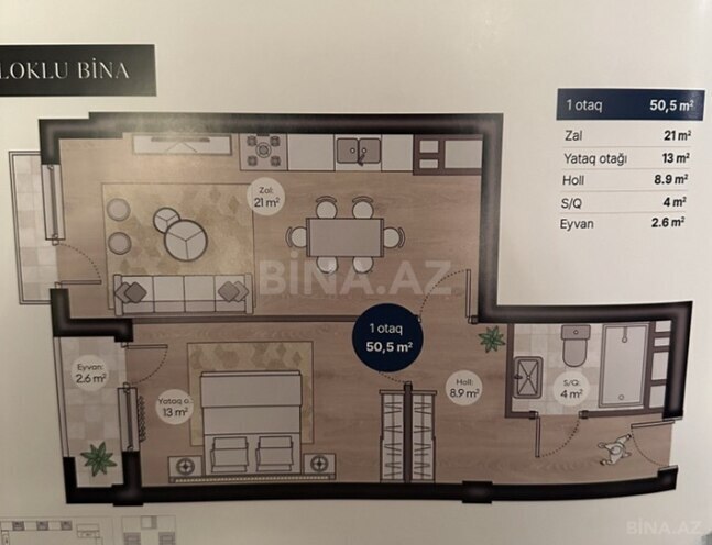Satılır 2 otaqlı yeni tikili 51 m², Nəsimi r., photo 4 from 8