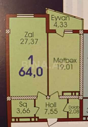 Satılır 2 otaqlı yeni tikili 64 m², Nizami m., photo 4 from 14