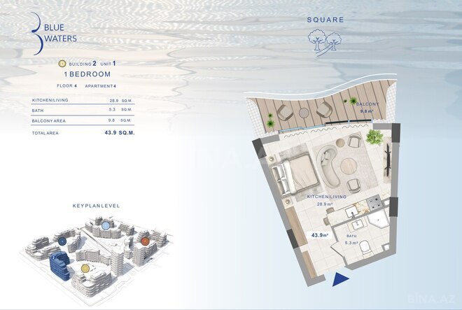 Satılır 1 otaqlı yeni tikili 43.9 m², Nardaran q., photo 8 from 9