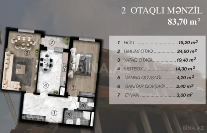 Satılır 2 otaqlı yeni tikili 85 m², 28 May m., photo 3 from 12