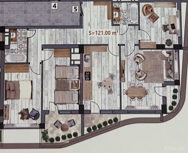 Satılır 4 otaqlı yeni tikili 121 m², Bakıxanov q., photo 6 from 8