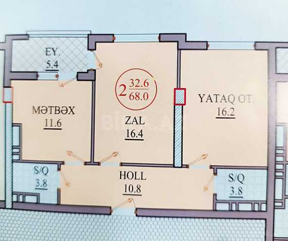 Satılır 2 otaqlı yeni tikili 68 m², Yeni Günəşli q., photo 7 from 8