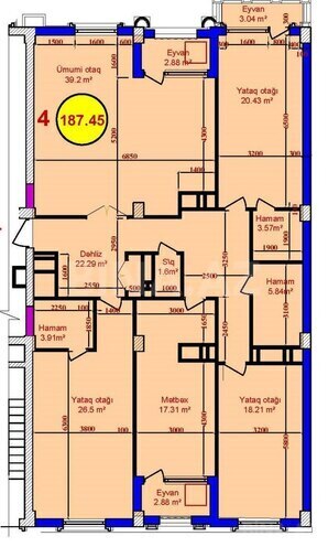 Продаётся 4-комн. новостройка 187.5 м², м. Элмляр Академиясы, photo 3 from 15